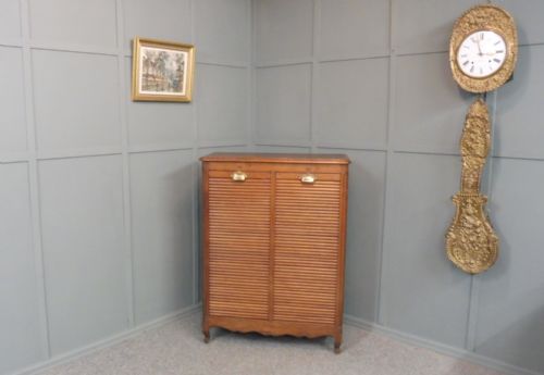 FRENCH OAK DOUBLE TAMBOUR OFFICE CABINET - ADDITIONAL PHOTO 3