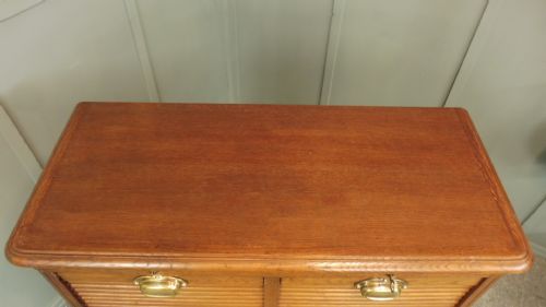 FRENCH OAK DOUBLE TAMBOUR OFFICE CABINET - ADDITIONAL PHOTO 4