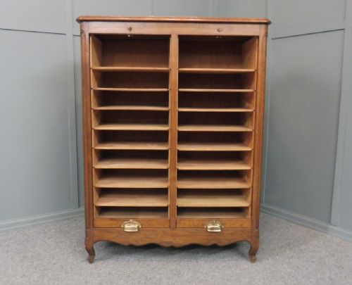 FRENCH OAK DOUBLE TAMBOUR OFFICE CABINET - ADDITIONAL PHOTO 9
