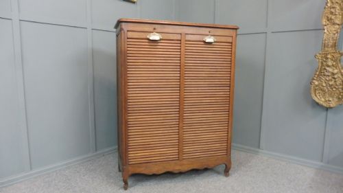 FRENCH OAK DOUBLE TAMBOUR OFFICE CABINET - ADDITIONAL PHOTO 11