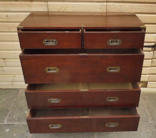 ARMY AND NAVY MILITARY TEAK CAMPAIGN CHEST - ADDITIONAL PHOTO 4