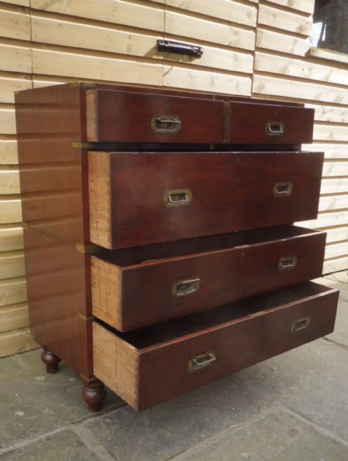 ARMY AND NAVY MILITARY TEAK CAMPAIGN CHEST - ADDITIONAL PHOTO 5