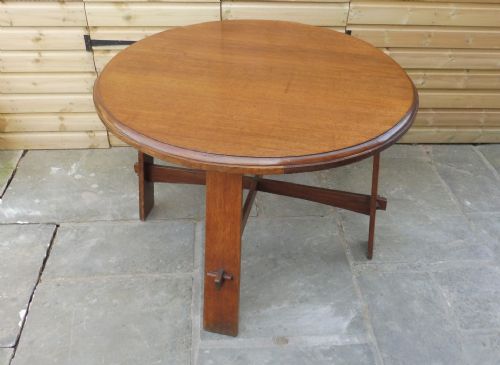 OAK ARTS AND CRAFTS CENTRE TABLE - ADDITIONAL PHOTO 3