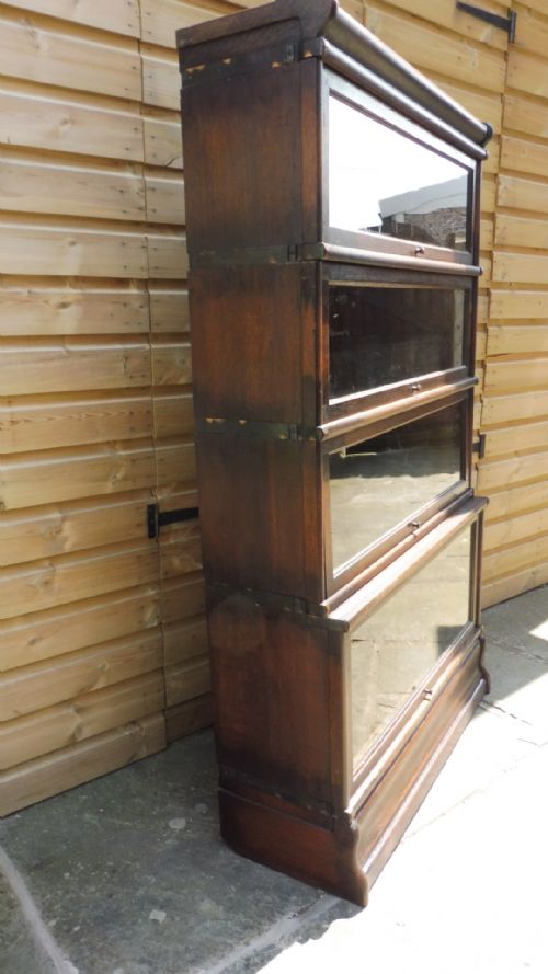 A GOOD OAK 4 HEIGHT GLOBE WERNICKE BOOKCASE - ADDITIONAL PHOTO 2
