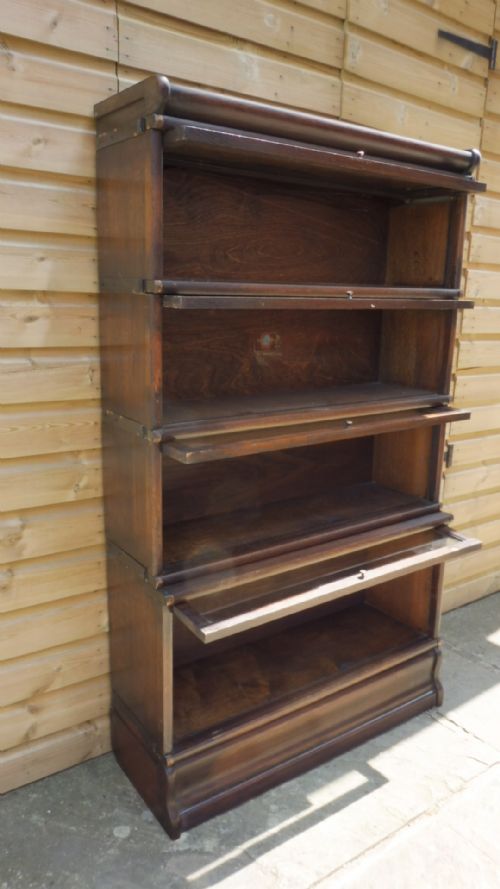 A GOOD OAK 4 HEIGHT GLOBE WERNICKE BOOKCASE - ADDITIONAL PHOTO 5