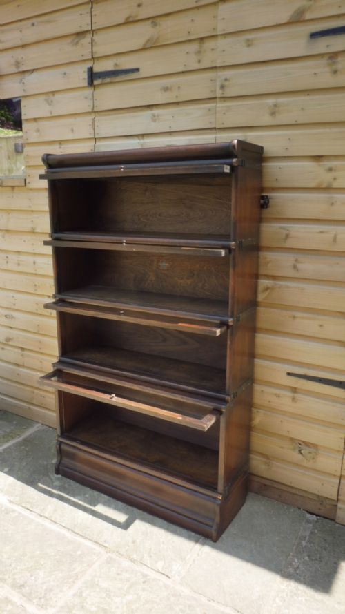 A GOOD OAK 4 HEIGHT GLOBE WERNICKE BOOKCASE - ADDITIONAL PHOTO 7