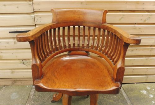 GOLDEN OAK SWIVEL OFFICE CHAIR - ADDITIONAL PHOTO 1