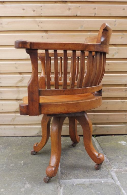 GOLDEN OAK SWIVEL OFFICE CHAIR - ADDITIONAL PHOTO 3