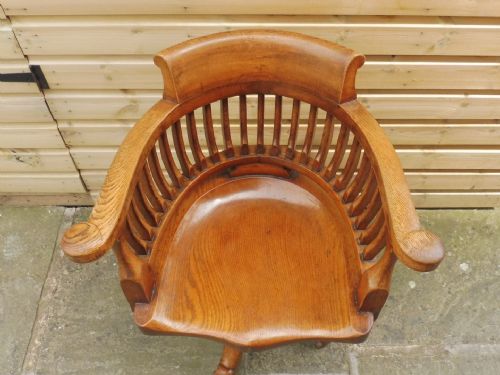 GOLDEN OAK SWIVEL OFFICE CHAIR - ADDITIONAL PHOTO 6