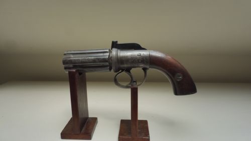 19TH CENTURY PEPPERPOT 6 SHOT PISTOL - ADDITIONAL PHOTO 2
