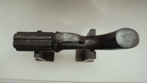 19TH CENTURY PEPPERPOT 6 SHOT PISTOL - ADDITIONAL PHOTO 4