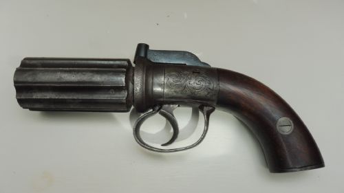 19TH CENTURY PEPPERPOT 6 SHOT PISTOL - ADDITIONAL PHOTO 6