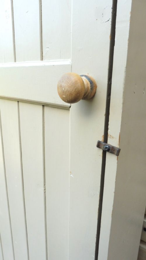 FRENCH 19TH CENTURY TALL PAINTED PINE LARDER CUPBOARD - ADDITIONAL PHOTO 2