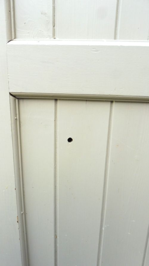 FRENCH 19TH CENTURY TALL PAINTED PINE LARDER CUPBOARD - ADDITIONAL PHOTO 6
