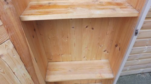 FRENCH 19TH CENTURY TALL PAINTED PINE LARDER CUPBOARD - ADDITIONAL PHOTO 12