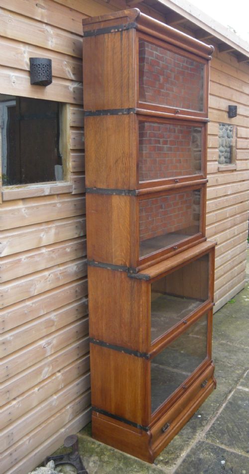 LARGE OAK GLOBE WERNICKE BOOKCASE - ADDITIONAL PHOTO 4