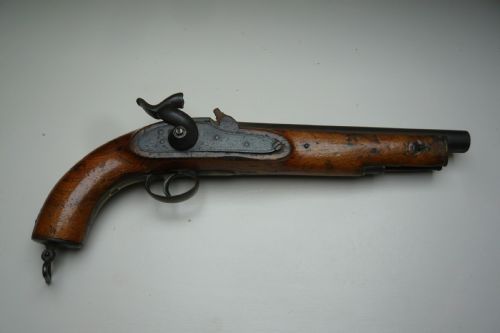 19TH CENTURY ANTIQUE MILITARY PERCUSSION PISTOL - ADDITIONAL PHOTO 7