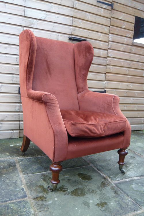 VICTORIAN WING ARMCHAIR FOR RECOVERING - ADDITIONAL PHOTO 7