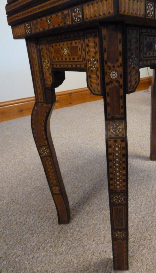 INLAID SYRIAN DAMASCUS CARDGAMES TABLE - ADDITIONAL PHOTO 2