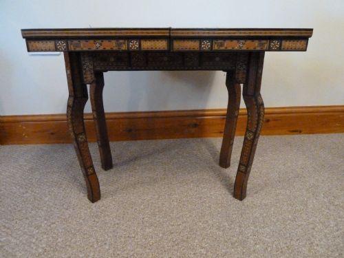 INLAID SYRIAN DAMASCUS CARDGAMES TABLE - ADDITIONAL PHOTO 5
