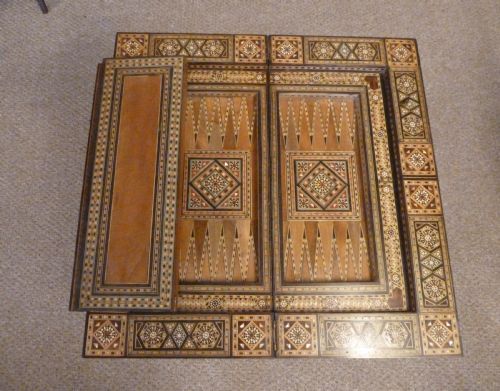 INLAID SYRIAN DAMASCUS CARDGAMES TABLE - ADDITIONAL PHOTO 6