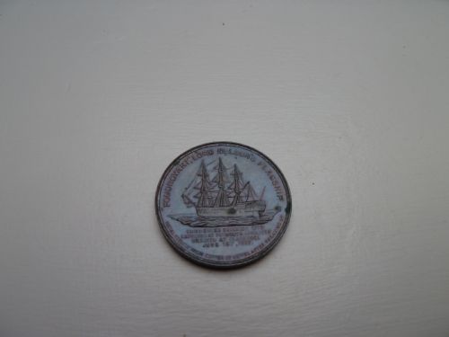 WALKING STICK AND COIN MADE FROM THE SALVAGED WRECK OF LORD NELSONS FIRST FLAGSIP THE FOUDROYANT - ADDITIONAL PHOTO 9