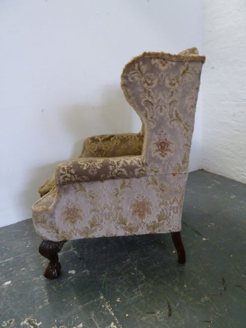 ANTIQUE WING ARMCHAIR - ADDITIONAL PHOTO 9