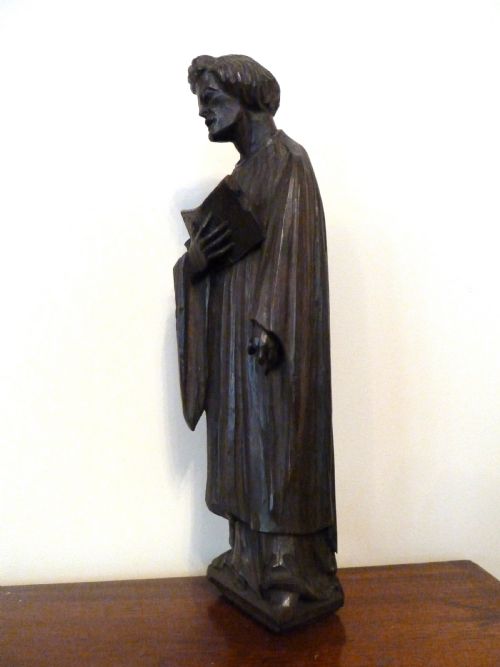 19TH CENTURY CARVED OAK FIGURE - ADDITIONAL PHOTO 5