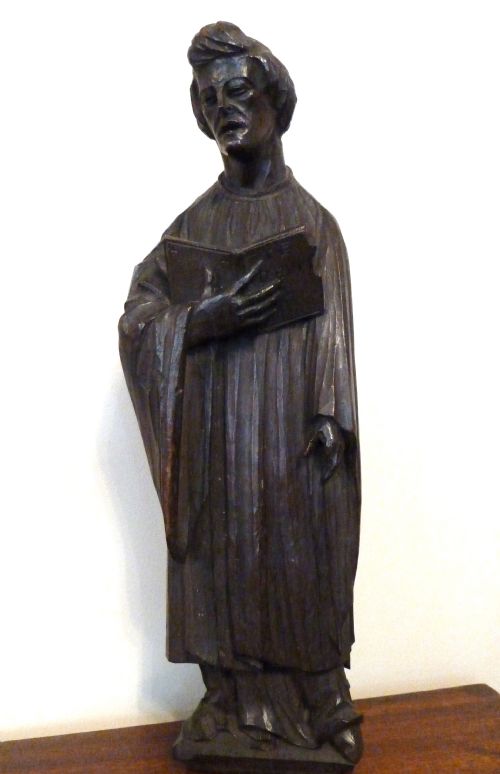 19TH CENTURY CARVED OAK FIGURE - ADDITIONAL PHOTO 6