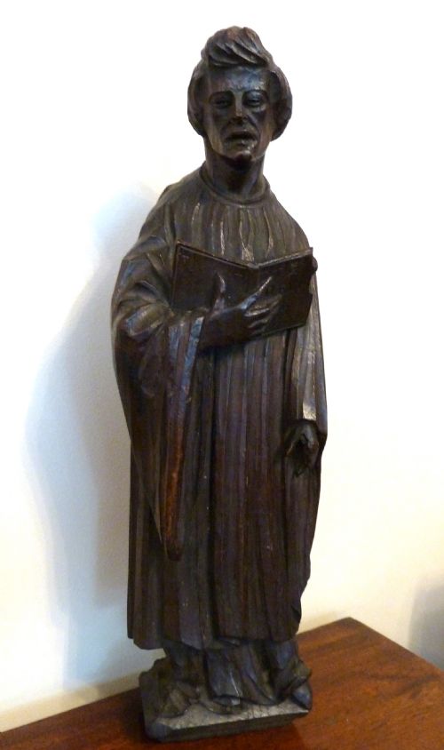 19TH CENTURY CARVED OAK FIGURE - ADDITIONAL PHOTO 8