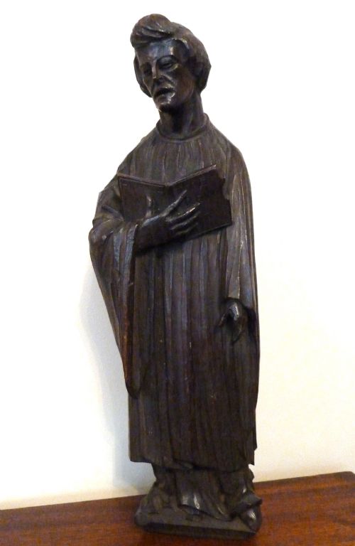 19TH CENTURY CARVED OAK FIGURE - ADDITIONAL PHOTO 9