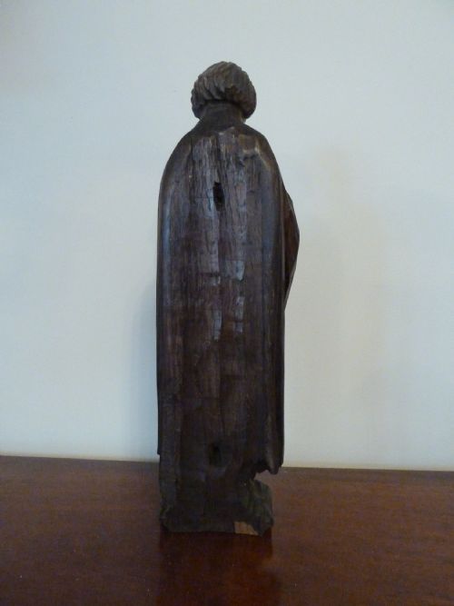 19TH CENTURY CARVED OAK FIGURE - ADDITIONAL PHOTO 12