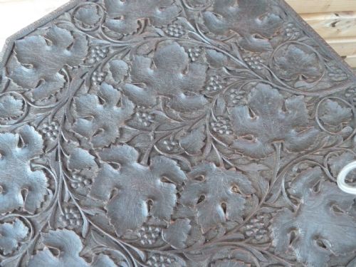 PROFUSELY CARVED INDIAN OCCASIONAL TABLE - ADDITIONAL PHOTO 2
