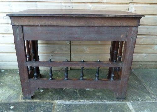 VICTORIAN OAK WRITING TABLE WITH GRIFFIN MOUNTS - ADDITIONAL PHOTO 5