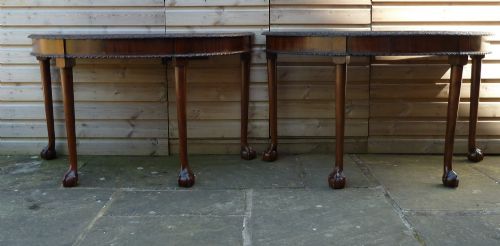 PAIR MAHOGANY LATE 19TH CENTURY CONSOLE TABLES - ADDITIONAL PHOTO 1