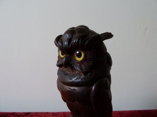 FINE QUALITY BLACK FOREST OWL INKWELL - ADDITIONAL PHOTO 5