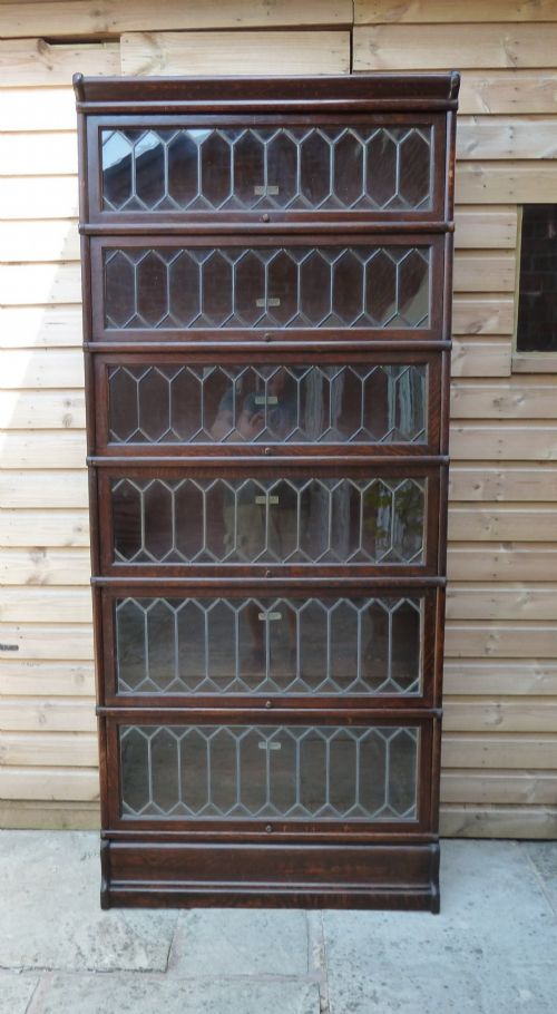 TALL LEADED GLOBE WERNICKE BOOKCASE