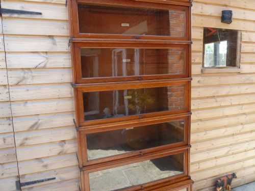 GOLDEN OAK GLOBE WERNICKE BOOKCASE - ADDITIONAL PHOTO 4