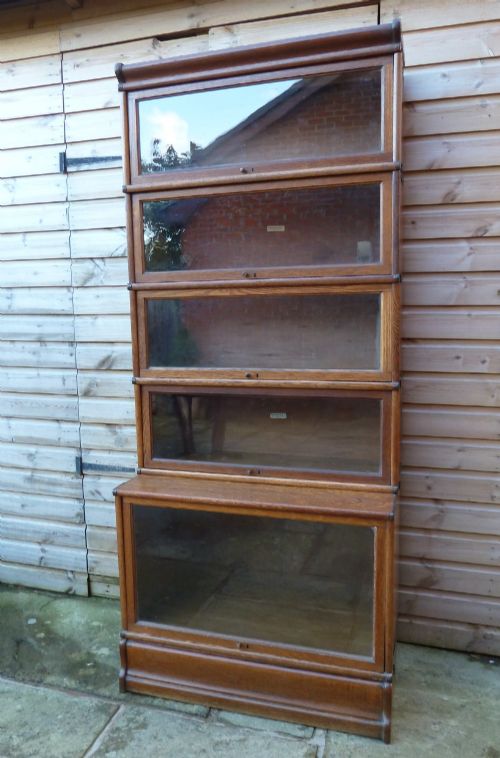 LARGE GOLDEN OAK GLOBE WERNICKE BOOKCASE