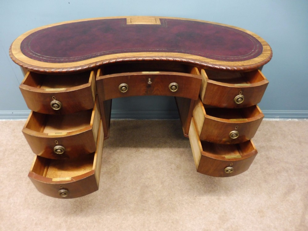 EDWARDIAN MAHOGANY LEATHER TOPPED LADIES WRITING DESK CIRCA 1900 View V