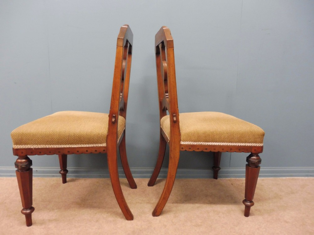 RARE SET OF TEN WALNUT DINING CHAIRS ARTS & CRAFTS MOVEMENT CIRCA 1890 View IV