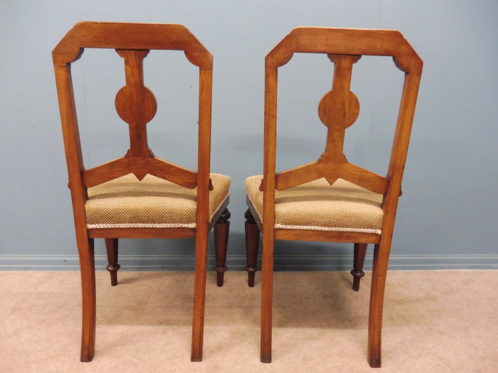 RARE SET OF TEN WALNUT DINING CHAIRS ARTS & CRAFTS MOVEMENT CIRCA 1890 View V