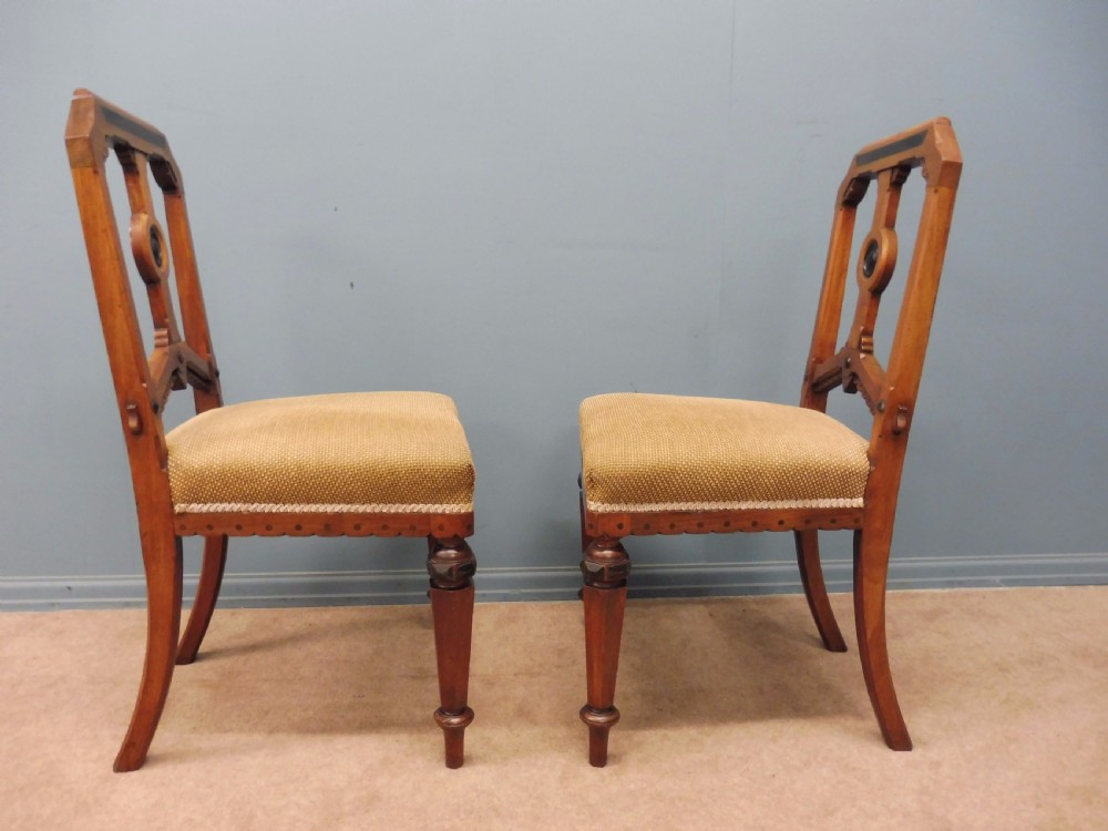 RARE SET OF TEN WALNUT DINING CHAIRS ARTS & CRAFTS MOVEMENT CIRCA 1890 View VI