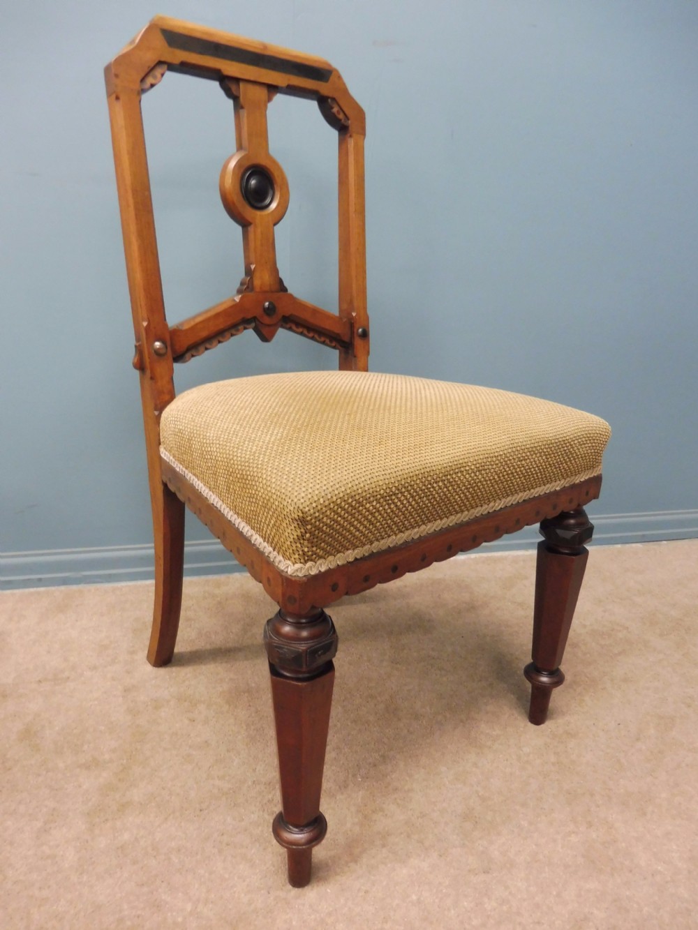 RARE SET OF TEN WALNUT DINING CHAIRS ARTS & CRAFTS MOVEMENT CIRCA 1890 View VIII