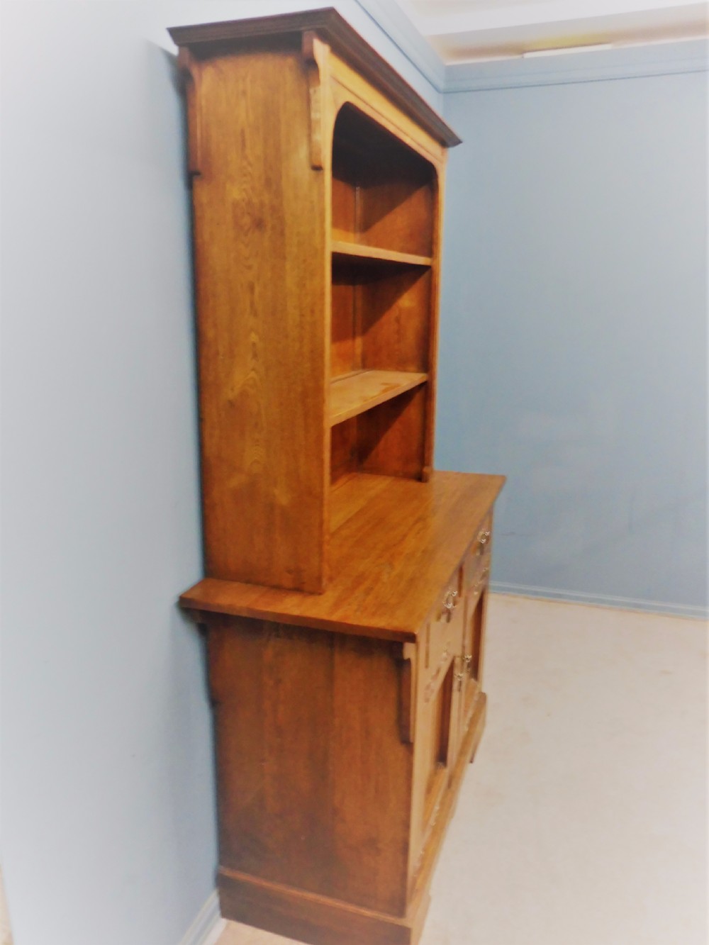 ARTS & CRAFTS GOLDEN OAK BOOKCASE CIRCA 1900 View IV
