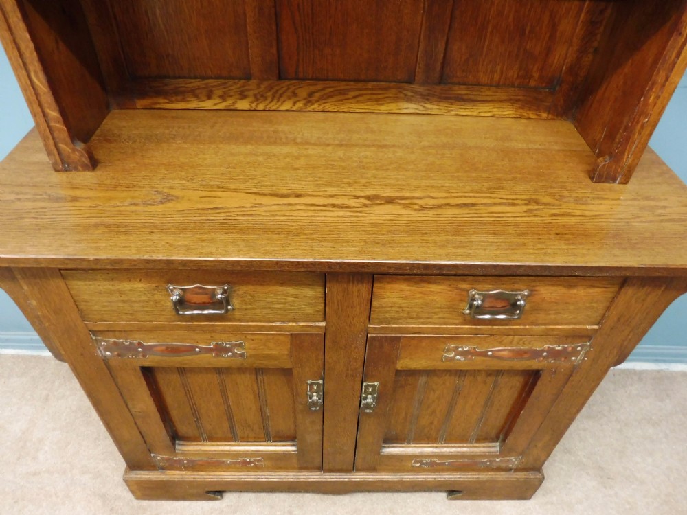 ARTS & CRAFTS GOLDEN OAK BOOKCASE CIRCA 1900 View VII