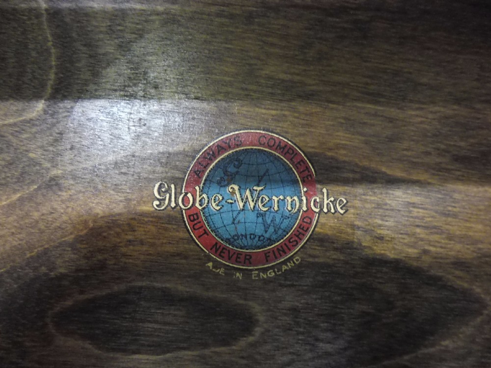 GLOBE WERNICKE OAK LEADED LIBRARY LAWYERS BOOKCASE CIRCA 1900-1920 View VI
