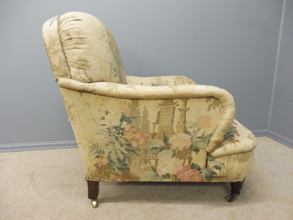 ORIGINAL VICTORIAN DEEP SEATED HOWARD STYLE ARMCHAIR CIRCA 1880 View V