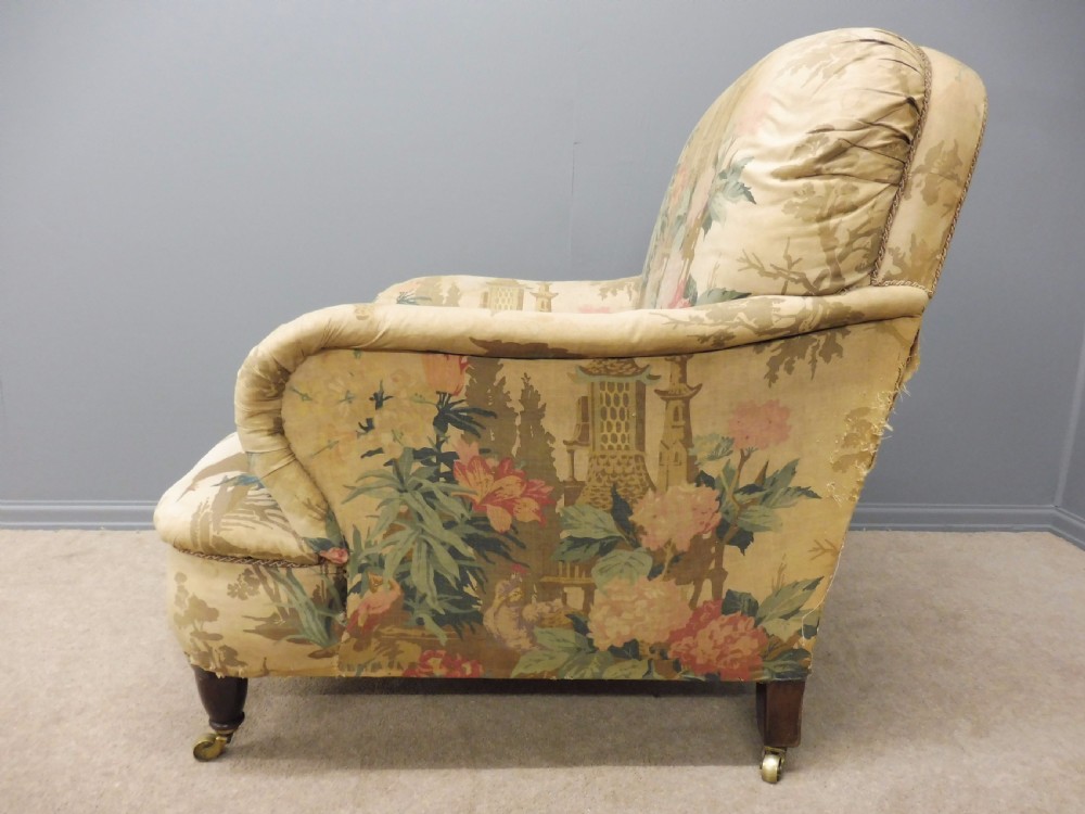 ORIGINAL VICTORIAN DEEP SEATED HOWARD STYLE ARMCHAIR CIRCA 1880 View VII