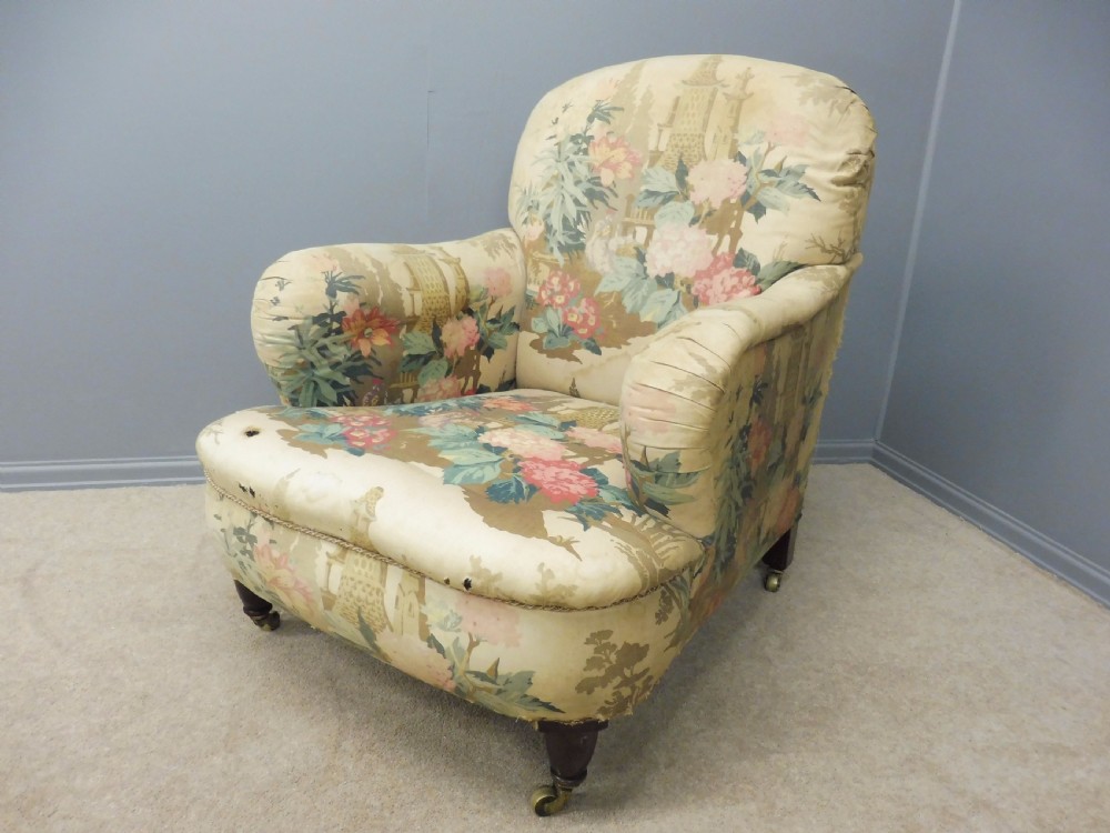 ORIGINAL VICTORIAN DEEP SEATED HOWARD STYLE ARMCHAIR CIRCA 1880 View VIII